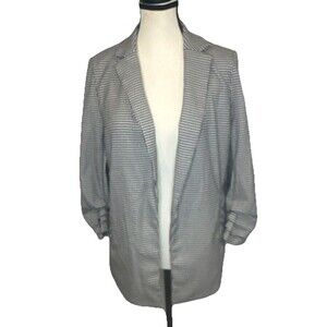 PHILOSOPHY Women’s BLACK & WHITE Houndstooth Open Front Blazer Sz S Classic Work